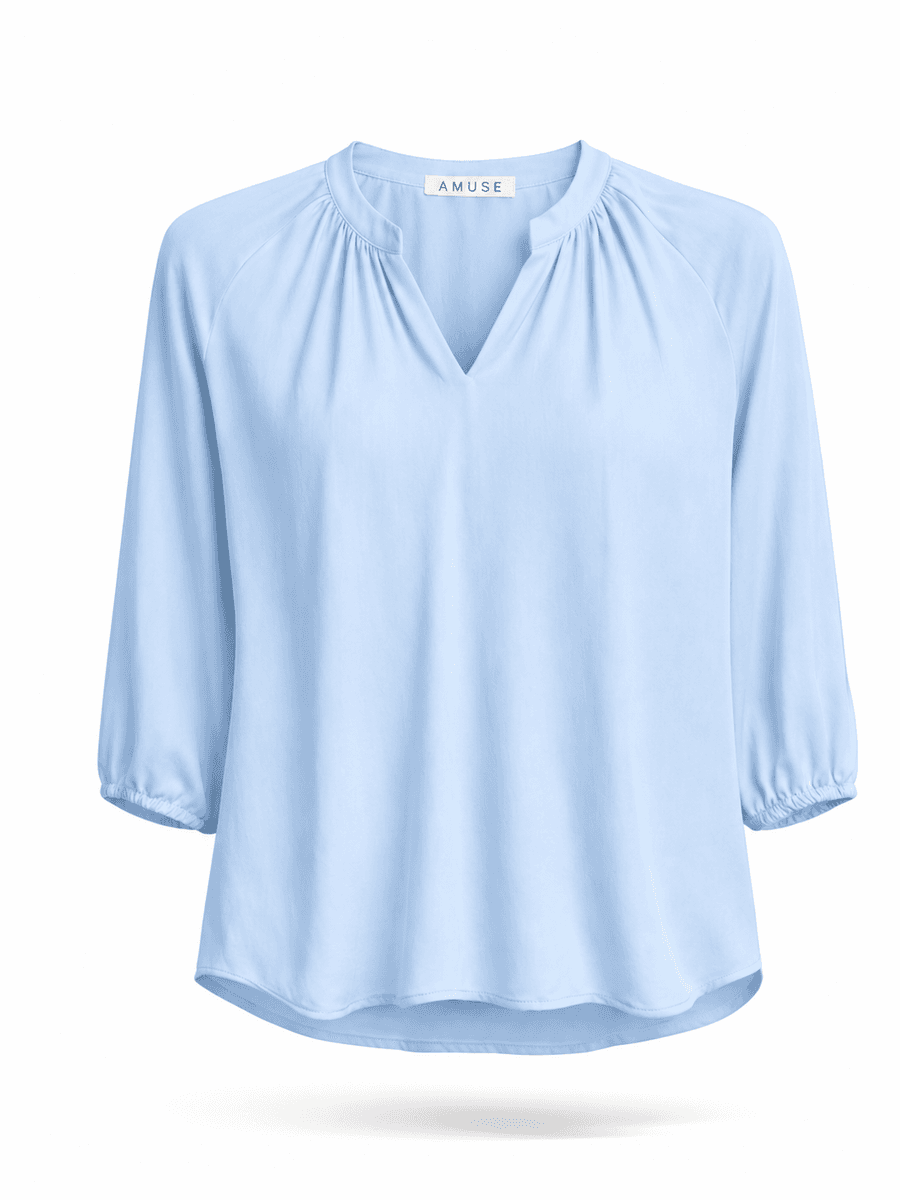 Amuse Silkebluse Klara 949BlueSS26-2