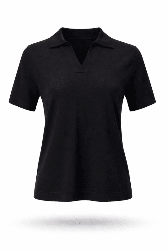 Amuse Top collar v-neck Hedvig 998BlackSS26-2